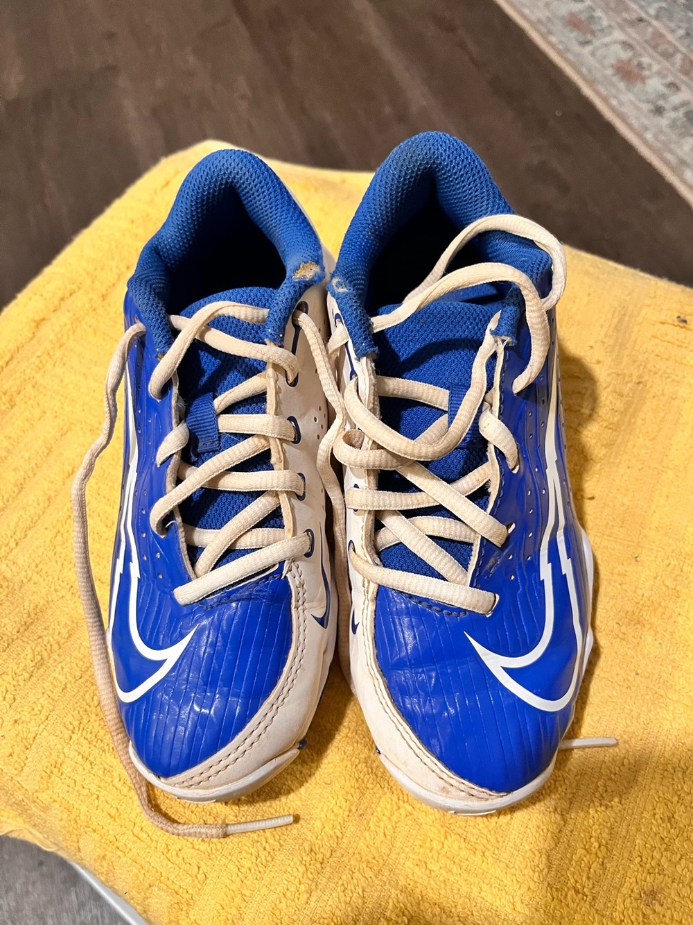 Nike Kids Royal Blue and White Lace-Up Sneakers